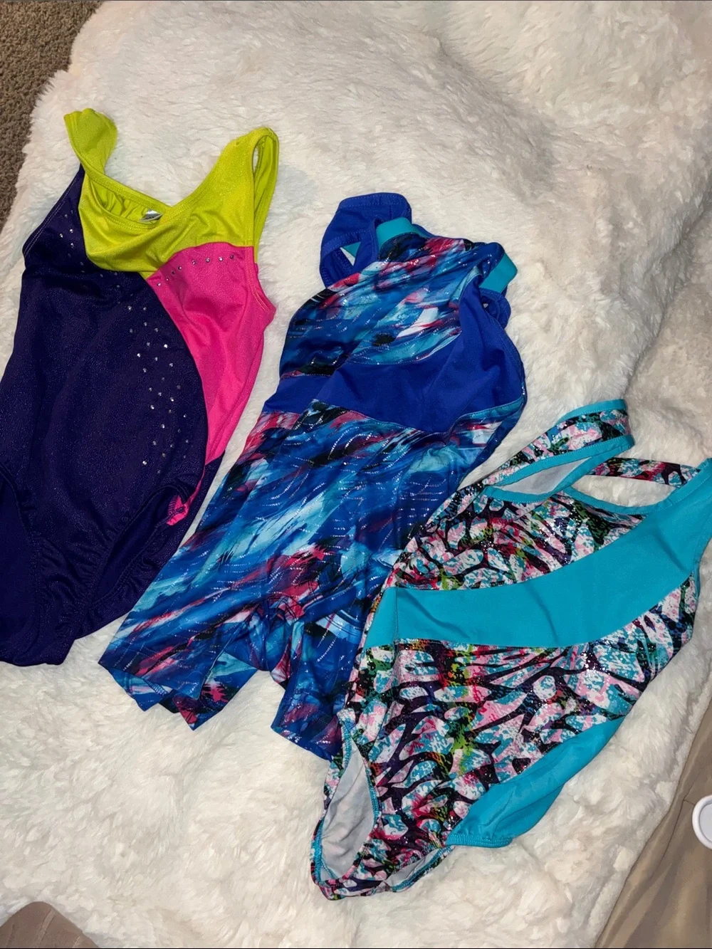 Danskin Girls One-Piece Swimsuits - Purple, Pink, Lime, Blue, Teal, Multicolor